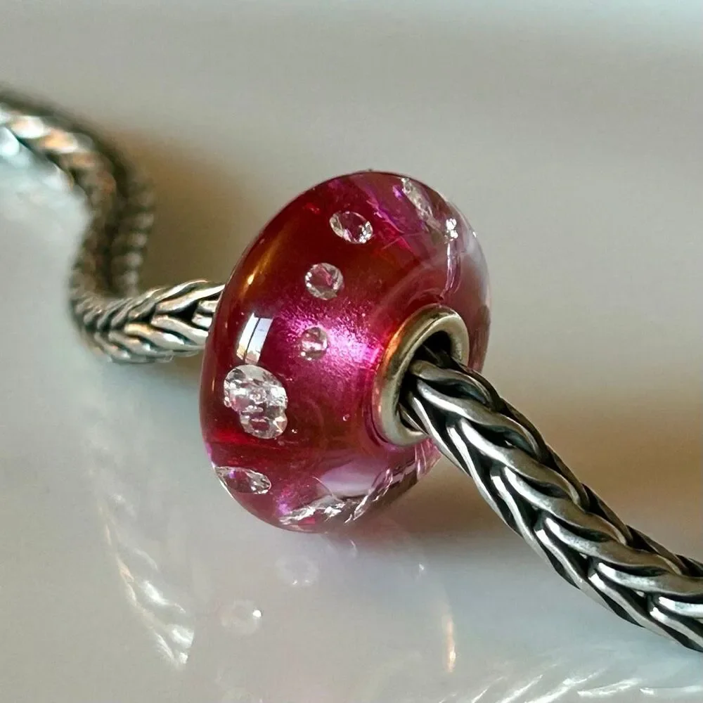 TROLLBEADS Pink Diamond Bead LAA 925S Preowned, Perfect!